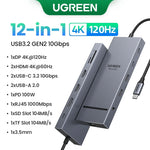 UGREEN Dual HDMI USB-C HUB 8K 4K HDMI Adapter 10 in 1 Splitter with RJ45 USB3.0 PD 100W Dock for MacBook Pro Air Laptop USB HUB