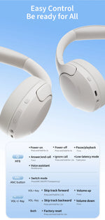 QCY H3 Lite ANC Wireless/Wired Headphones Bluetooth 5.3 Foldable Over Ear Headset HIFI Sound 60H Playtime Earphones Dual Connect