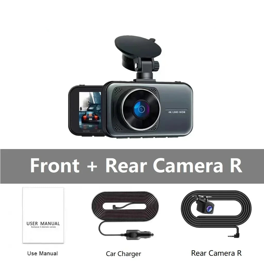 Dash Cam For Cars 4k Dual Camera Wifi Dashcam 24h Parking Monitor Front And Rear Dvr Night Vision Kamera Samochodowa Rejestrator