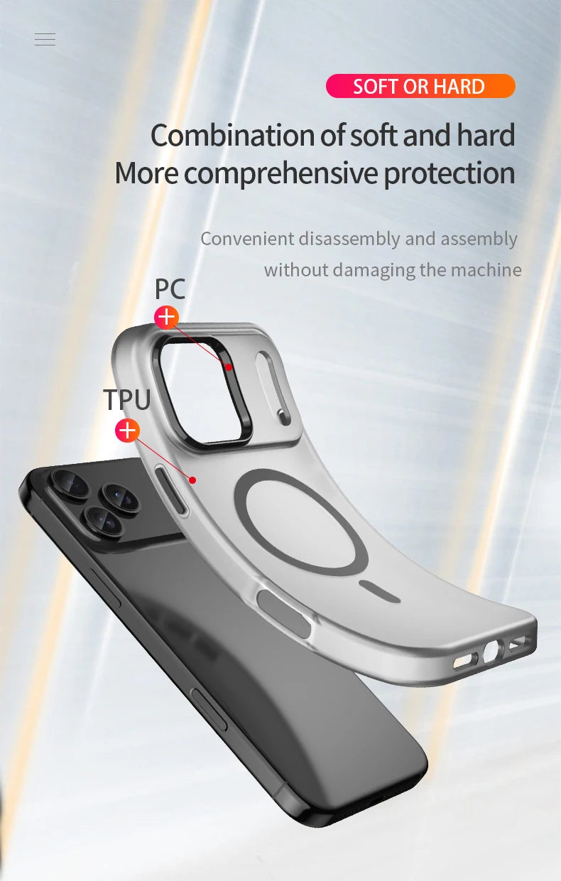 Shockproof Matte Transparent Case For Magsafe Case For iPhone 17 Pro Max 17 Air 17 Pro 17 Wireless Charge TPU Soft Cover Funda