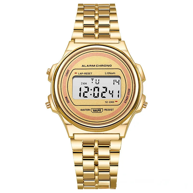 Retro Square Electronic Watches Digital Display Women Men Watch Rose Gold Silver Luxury Ladies Wristwatches Relojes Para Mujer