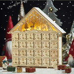 Red House Christmas Wooden Advent Calendar With 24 Storage Drawers Countdown To Christmas Decoration Candy Storage Box