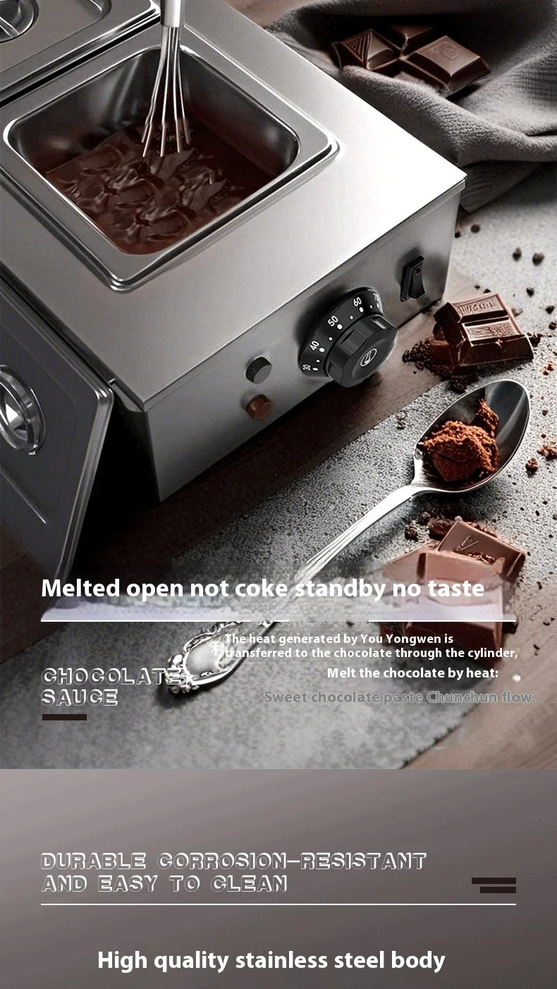 Singwinner 2 3 Tanks Electric Chocolate Tempering Machine Chocolate cascade Melting Pot for Kitchen home appliance