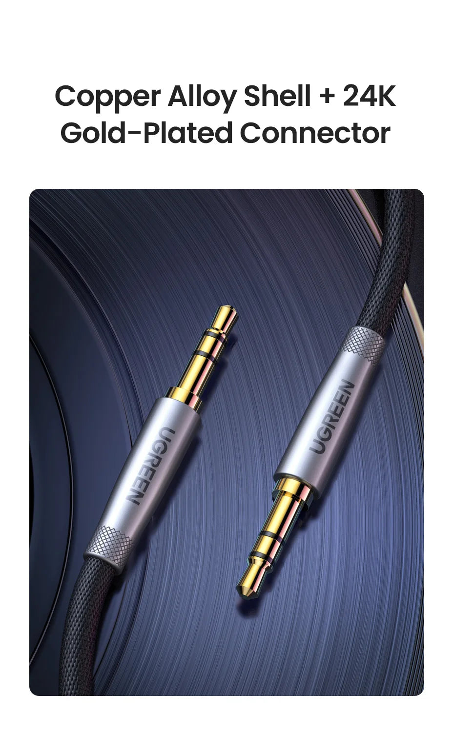 Ugreen Aux Cable Jack 3.5mm Audio Cable for iPhone 3.5 mm Male Cable Aux for Computer Headphone Xiaomi Laptop Car 3.5 Jack Cable