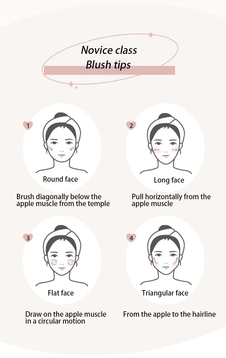 3in1 Three Colors Powder Tray Blush Contouring Waterproof Long Lasting Delicate Natural Face Makeup