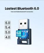 UGREEN USB Bluetooth Adapter, Bluetooth 6.0 Dongle for PC Windows 11/10/8.1, Bluetooth Receiver & Transmitter for Keyboard/Mouse