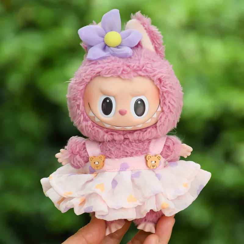 17cm Cute Mini Plush Doll'S Clothes Outfit Accessories For Korea Kpop Exo Labubu Idol Dolls Skirt Hat Clothing DIY Kids Gift