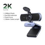 【RU】 UGREEN 2K Web cam with Microphone, Full HD 2K, Auto Light Correction, Video Webcam for Streaming
