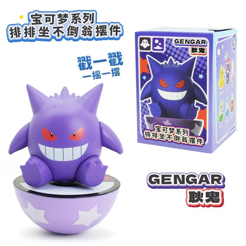 Original Pokemon Anime Figures Pikachu Gengar Sprigatito Sylveon Quaxly Fuecoco Tumbler Toys PVC Model Kawaii Collect Kid Dolls