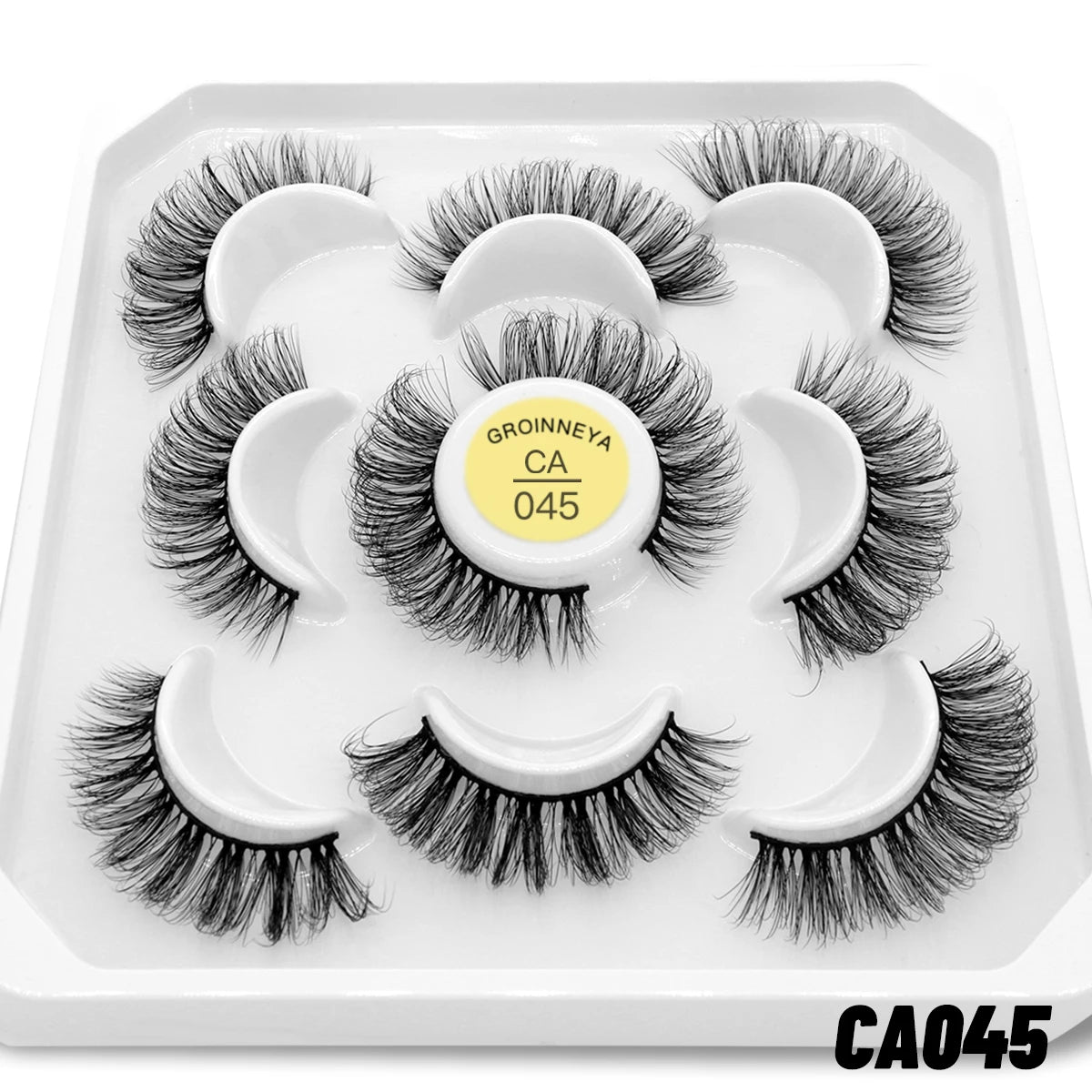 GROINNEYA 5/7 pairs Eyelashes 3D Natural False Lashes Fluffy Soft Cross Manga Lashes Wispy Natural Eyelash Extension Makeup