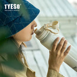 Tyeso Thermos Bottle Portable Sport Vacuum Flask Travel Stainless Steel Thermal Water Bottle Keeps Cold and Heat Thermal Mug