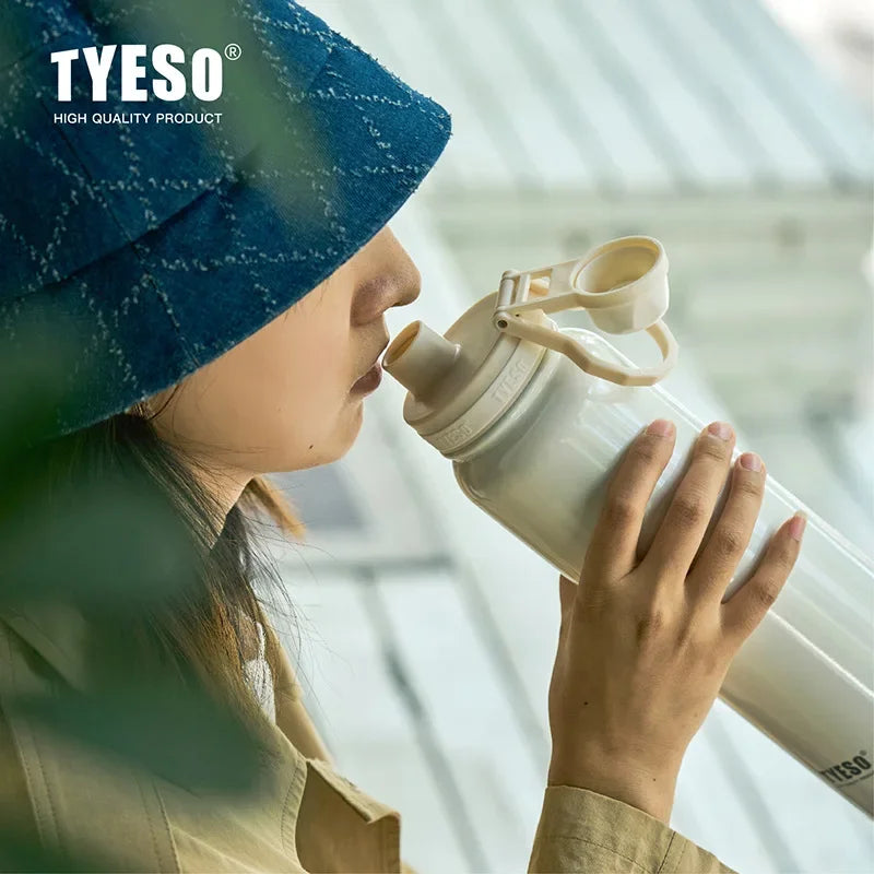 Tyeso Thermos Bottle Portable Sport Vacuum Flask Travel Stainless Steel Thermal Water Bottle Keeps Cold and Heat Thermal Mug