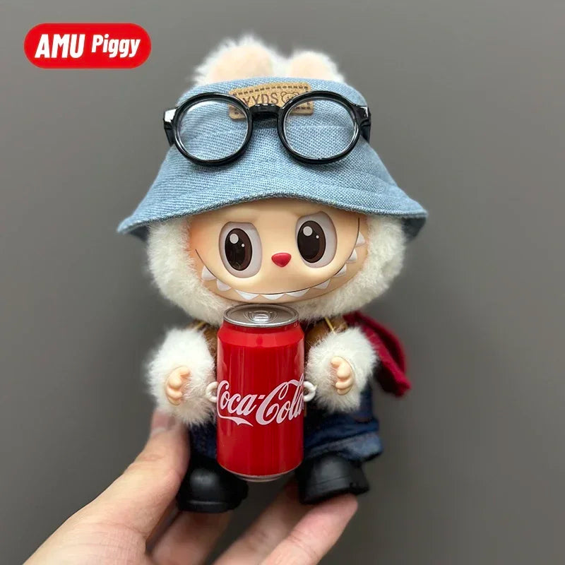 Clothes for Clothes Doll DIY Accessories Pull Cloth Cola Happiness Factor Labubu Clothes Set Doll Outfit Have Shoes