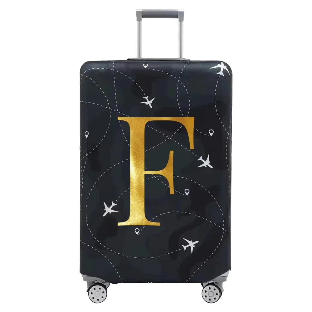 Luggage Compartment Protective Cover Letter Series Black Wear Resistant Fabric Dust Cover for18-32 Inch Travel Case Covers