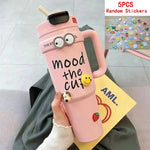 1000ML Thermal Water Bottle 32oz Large Capacity With Straw Stainless Steel Thermos Bottle Cold and Hot Thermos Cup