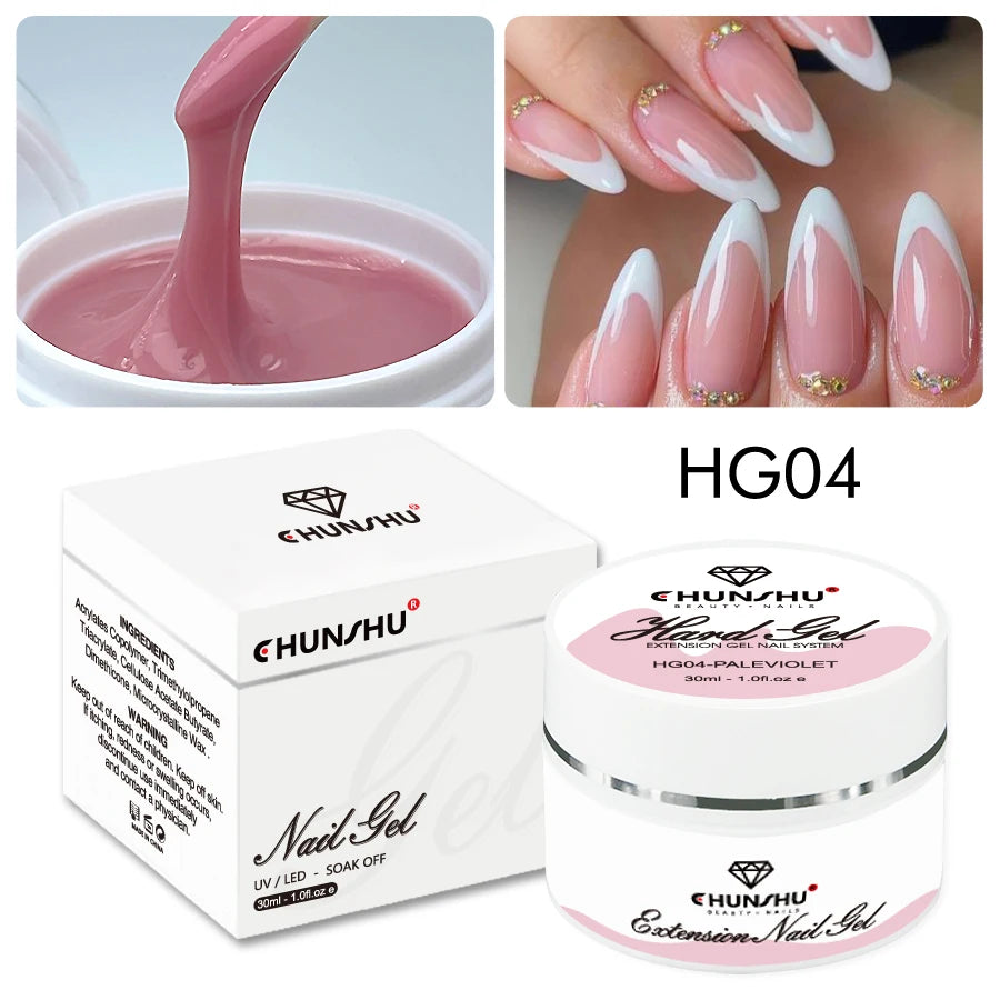 30ML Hard Gel For Nail Extension Milky White Builder Constructor Gel Self Leveling Reinforcement Nail Gels Camouflage Manicure