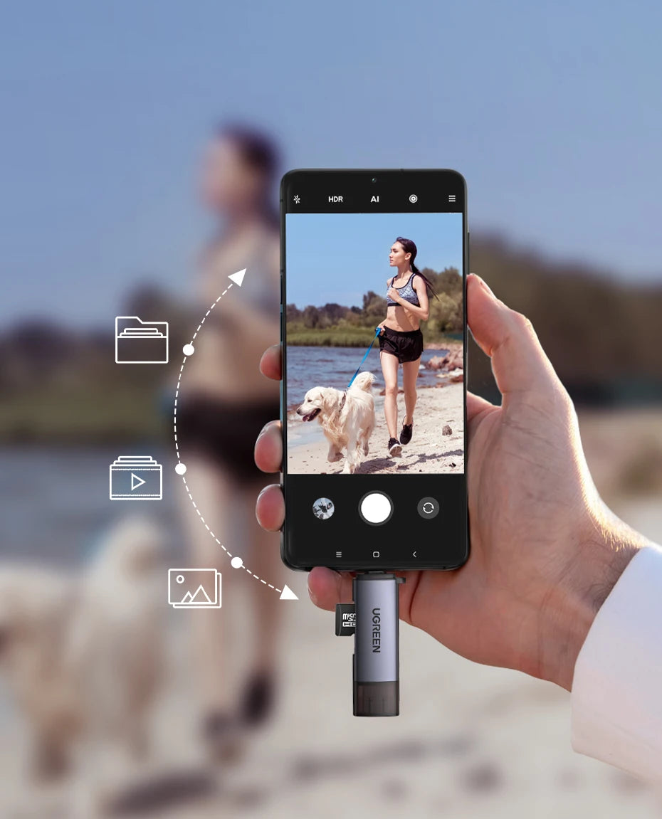 UGREEN Card Reader USB3.0&USB C to SD MicroSD TF Thunderbolt 3 for PC Laptop Accessories Smart Memory Cardreader SD Card Adapter