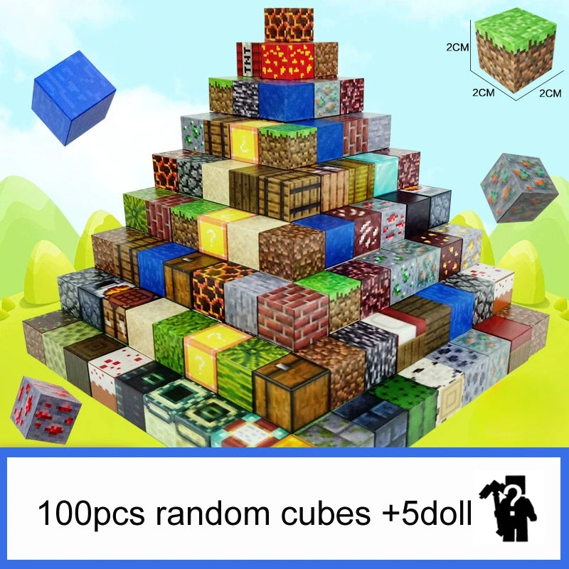 10-300pcs Magnetic Blocks Game Mine Magnet World Toys For Boys Girls STEM Montessori Sensory Cubes Game Toys Gift