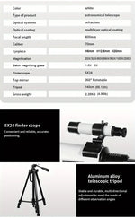 BORWOLF  F40070M  Professional High-definition Astronomical Telescope 200X To See The Moon and Stars Bird Watching Monocular