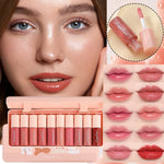 10-Piece Set with Fine Glitter Lip Gloss, Easy-To-Color Lip Glaze, Lipstick, Non-Stick Cup, Non-Fading Lip Gloss, Moisturizing Glitter Lip Gloss, Glass Lip Glitter, Pearlescent Glitter Lip Gloss, Lip Glaze Set