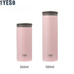 Tyeso Stainless Steel Insulated Travel Mug Leak-Proof Direct Drink Water Bottle for Men and Women Portable Car Coffee Cup
