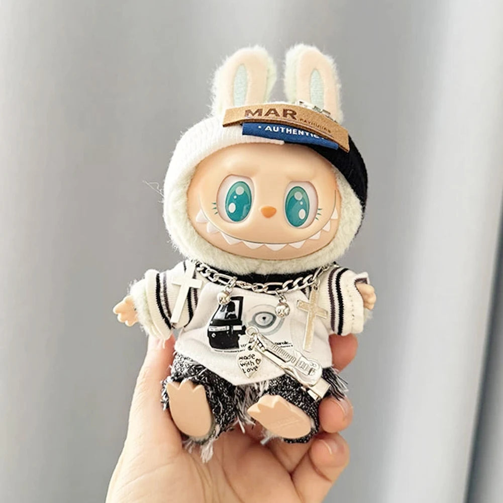 For 17cm Labubu I II Idol Dolls Cute Mini Plush Doll'S Clothes for Korea Kpop Exo Idol Dolls DIY Accessories Gifts New Style