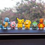 Pokemon Figures Set 6PCS Pikachu Charmander Bulbasaur Squirtle Kawaii Collectible Dolls Toys for Kids Gift