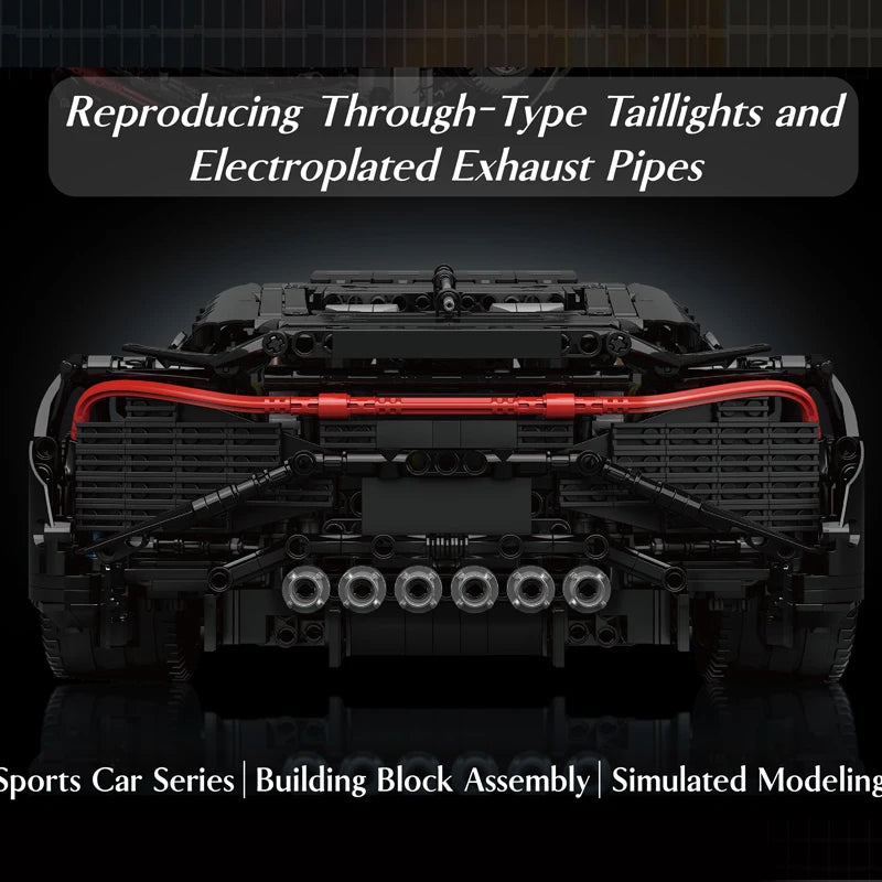 Bugatti Remote Control Supercar Building Set – Motorized Technical Model with App Control & Moving Functions