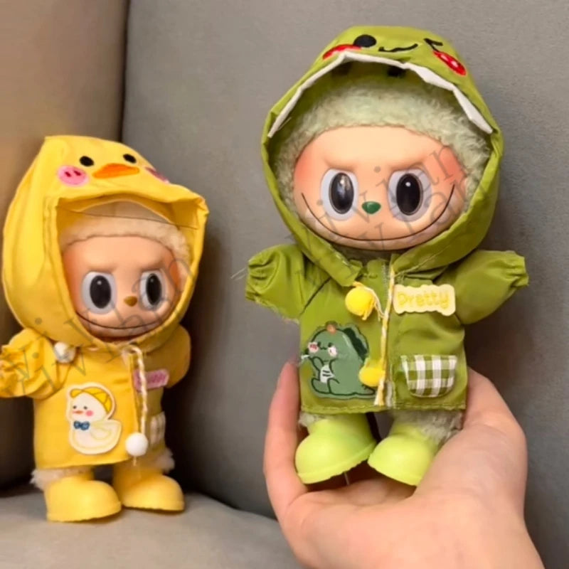 Mini Doll'S Clothes Outfit Accessories For Ropa Labubu Idol doll Raincoat short rain boots rain shoes Clothing Gift