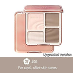Judydoll Highlighter Contour Bronzer Palette Nude Makeup Natural Facial 3D Nose Shadow Long-Lasting Waterproof Cosmetics Makeup