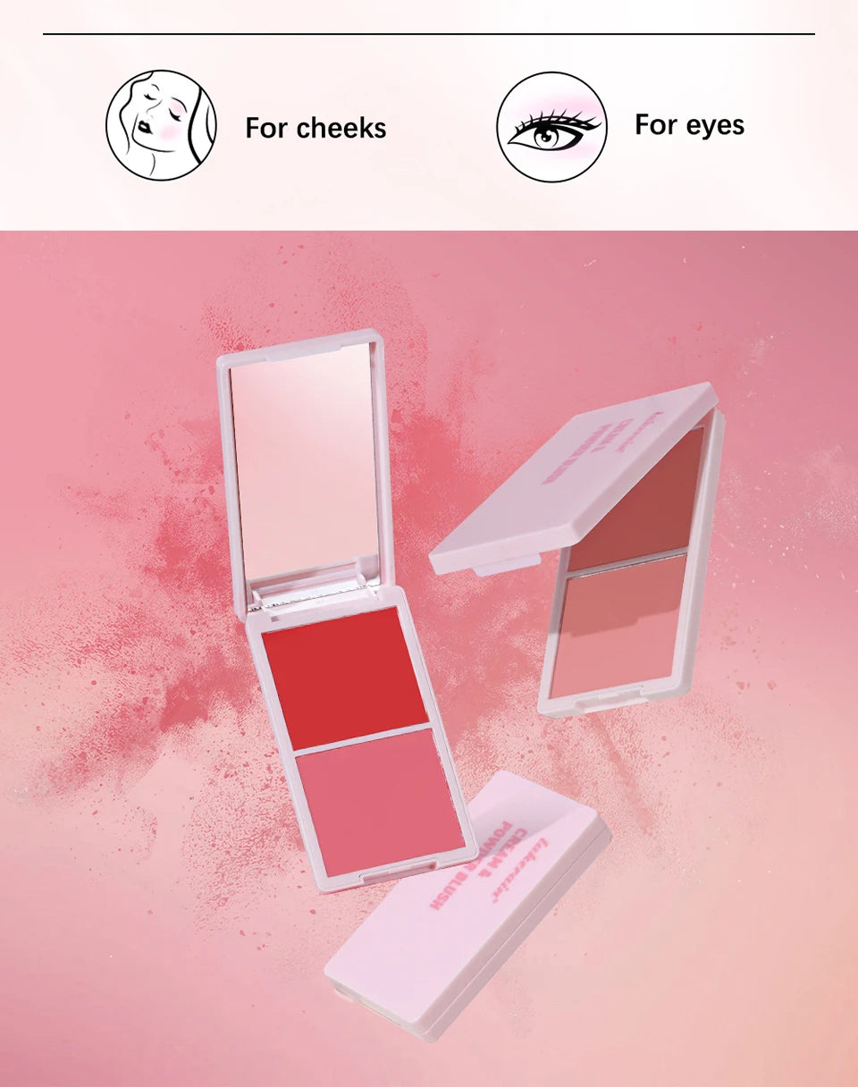 Blush Juvia's Cream Powder Matte Blush Makeup Rose Pan Long-lasting Wearing High Pigment Natural Matte Blush Duo Cosmtics