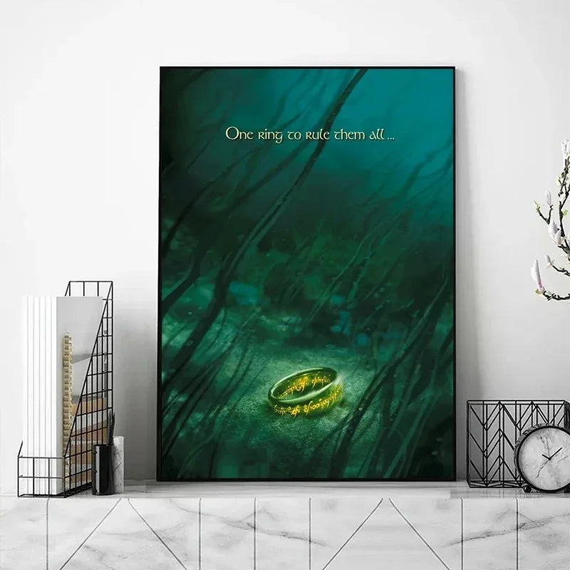 Retro Classic Movie T-The L-Lords of The R-Rings Poster Print Canvas Painting for Living Room Home Decor No Frame