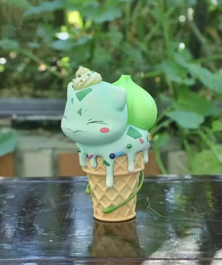 Cute Kawaii Pokemon Pikachu Snorlax Psyduck Bulbasaur Icecream Figure Toys for Girls