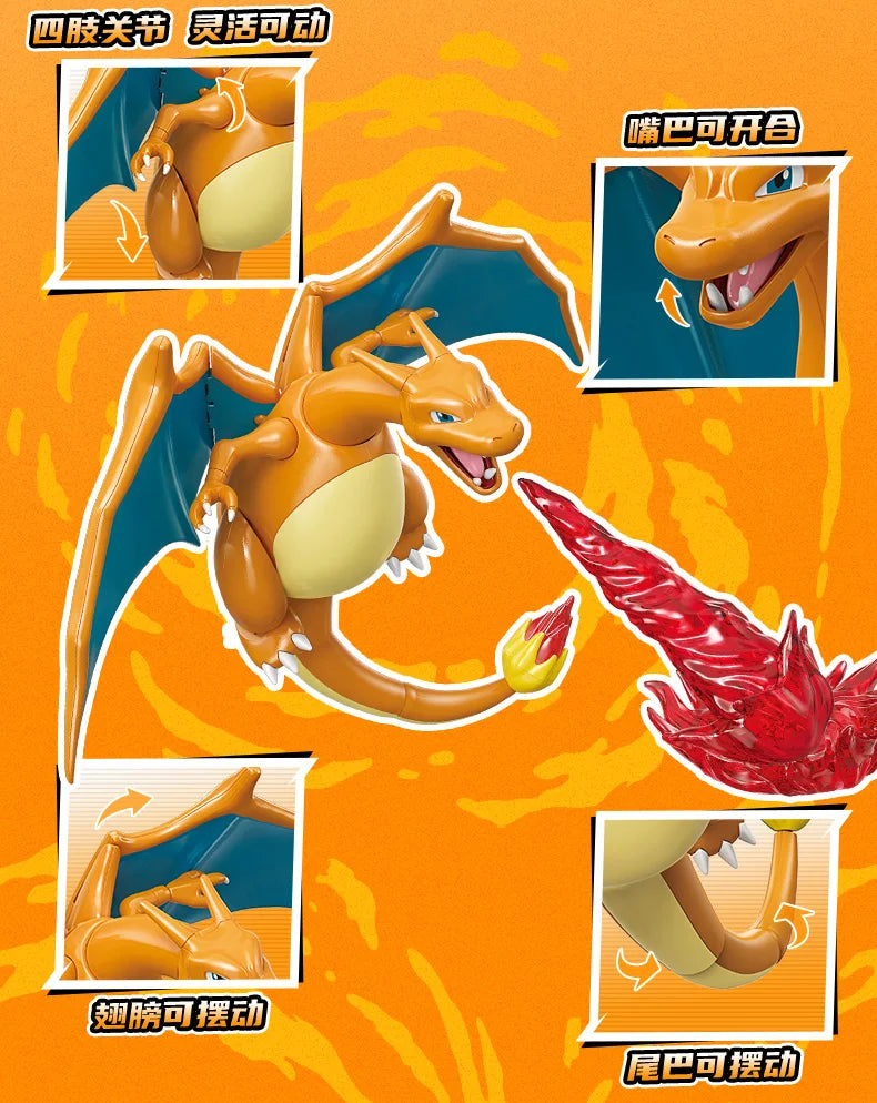 In Stock KEEPPLEY Pokemon 02 Charizard Gengar Gardevoir Dragonite Garchomp Eevee Venusaur Blastoise Assembled Movable Model Toys