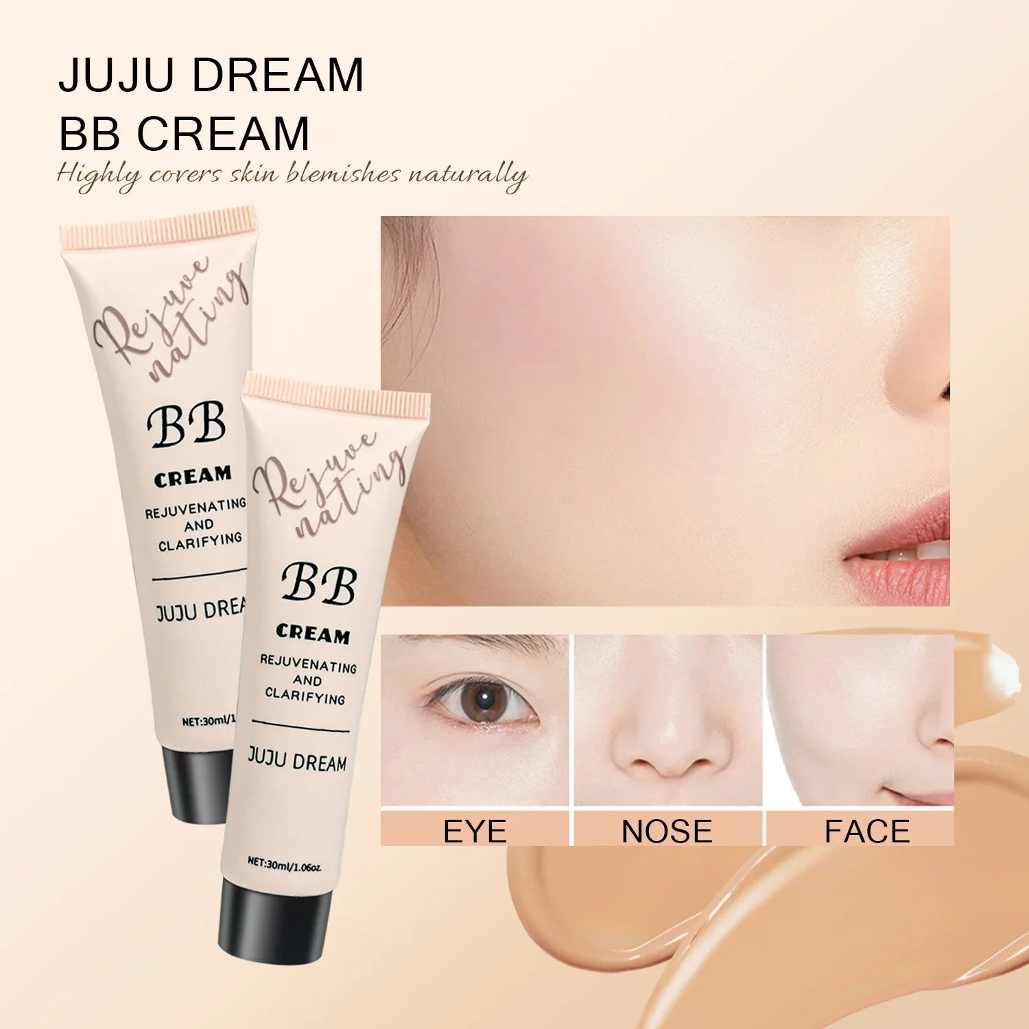 BB cream, isolation cream, liquid foundation, moisturizing, oil control, long-lasting makeup, concealer, waterproof, dry skin