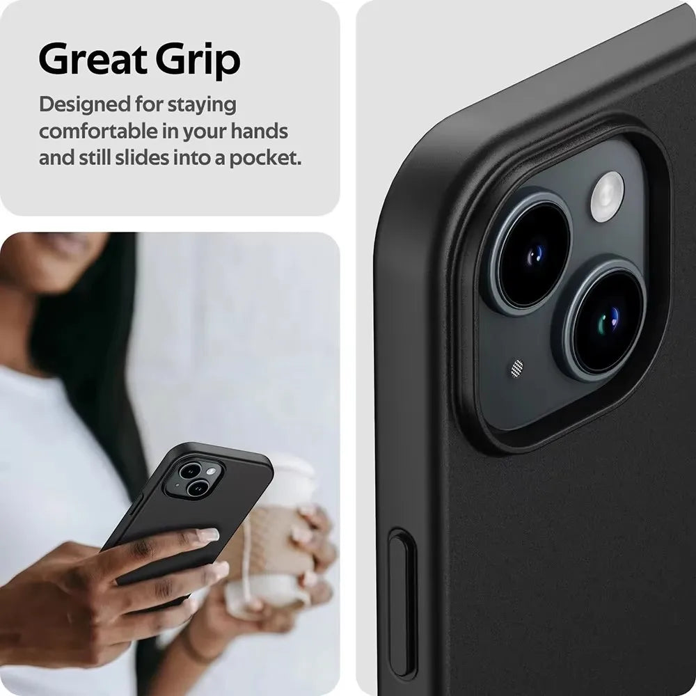 Luxury Matte Silicone Soft Case For iPhone 16 15 14 Plus 13 12 Mini 11 Pro XS Max X XR SE 2 3 7 8 Plus Solid Black Back Cover