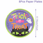 Halloween Pumpkin Black Cat Disposable Tableware Set Halloween Party Decor Kids Favors Trick or Treat  Paper Plates Cup Napkins