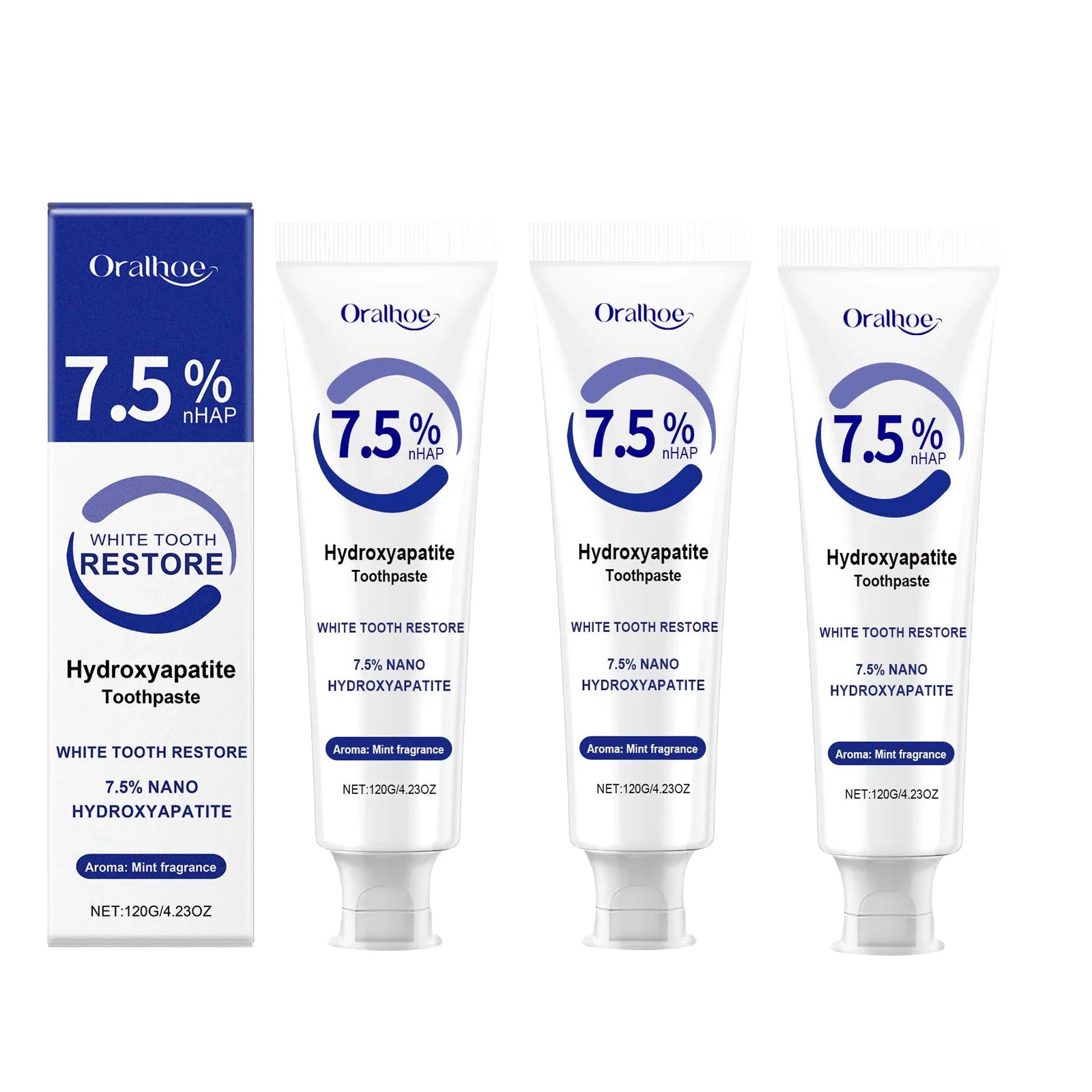 7.5% Hydroxyapatite Toothpaste for Enamel Protection with Gentle Mint, for Sensitive Teeth and Long-Lasting Fresh Breath