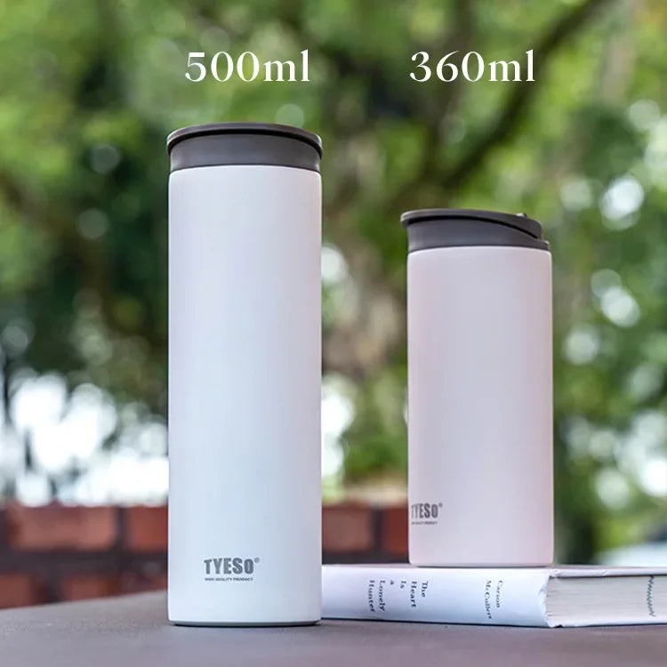 360/500ml Tyeso Stainless Steel Insulated Travel Mug Leak-Proof Direct Drink Water Bottle for Men Women Portable Car Coffee Cup