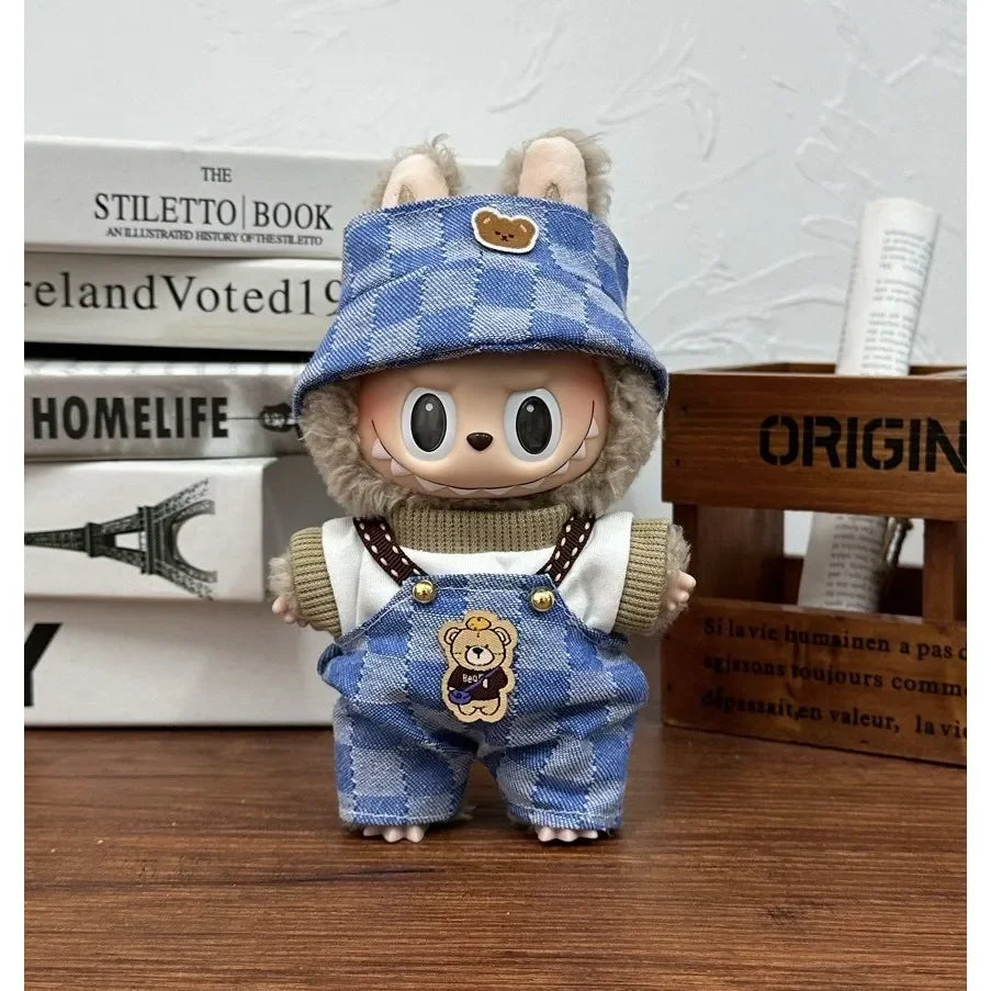 17cm Labubu Doll Clothes Capybara Cos Suit V1 V2 V3 Outfit Stylish Clothing Set for Plush Toy Dolls Accessories