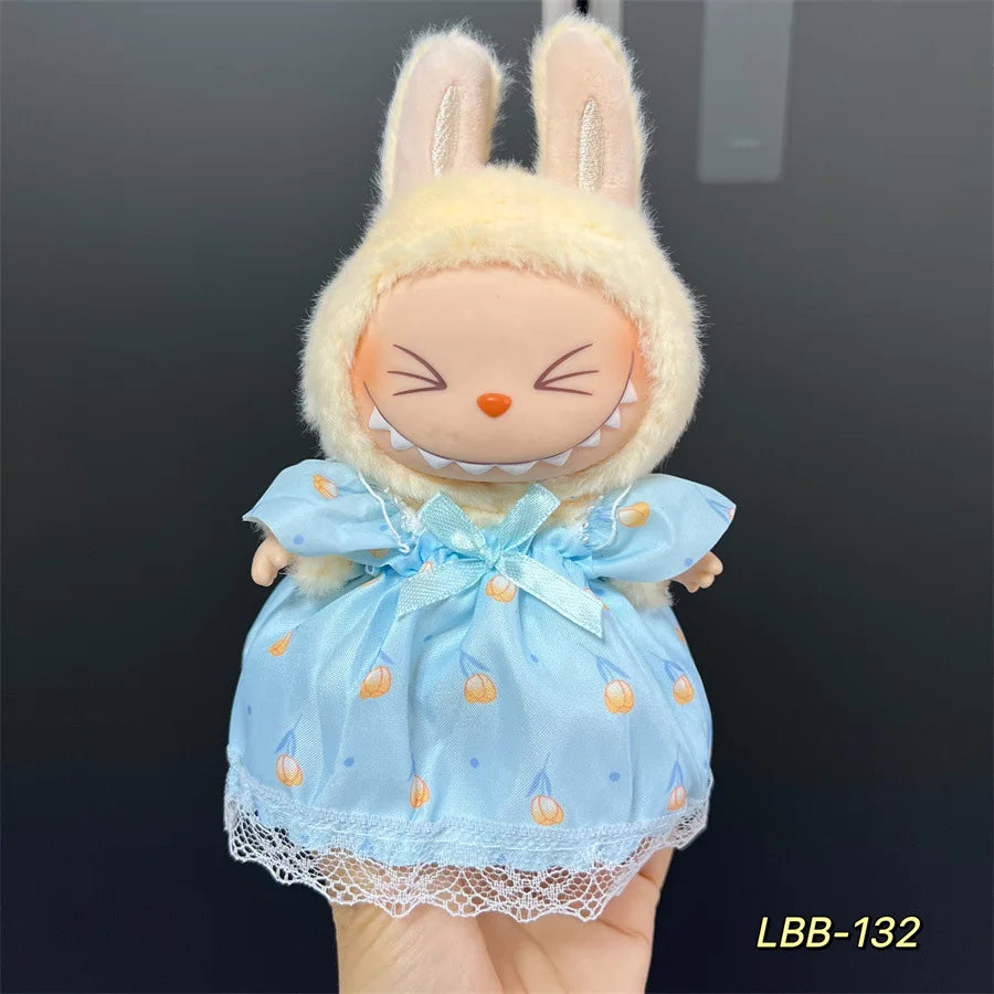 Cute Mini Plush Doll Clothes for 17cm Labubu Many Kinds of Overalls Clothes Accessories
