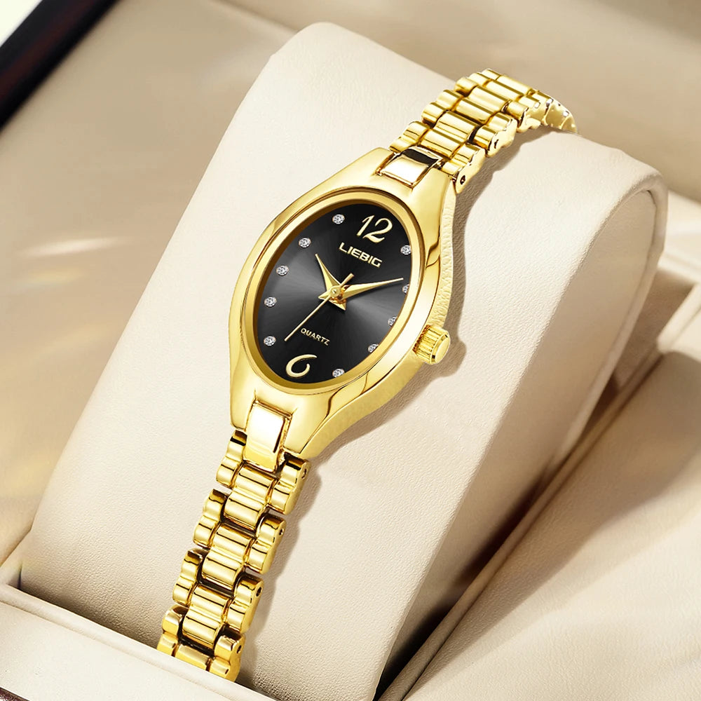 LIEBIG Stainless Steel Strap Quartz Watch Top Brand Luxury Elegant Wristwatches Fashion Automatic Watches For Women Reloj Mujer