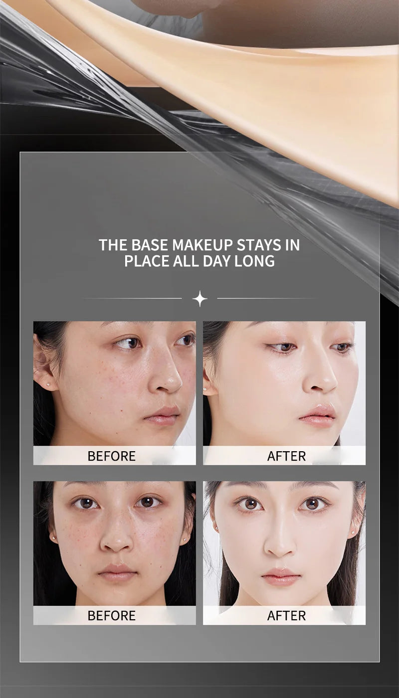 Clear and Moist Hydrating Foundation Naturally Perspective, Moisturizing, Bling, Glossy, Thin and Lightweight Double Head Makeup Foundation Rotated, More Comfortable, Waterproof Function, Easy to Makeup, Easy to Use