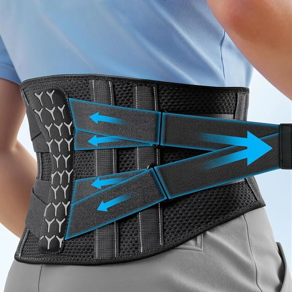 Back Brace for Lower Back Pain Relief, Breathable Adjustable Lumbar Support for Herniated Disc, Sciatica, Scoliosis