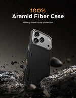 UGREEN Aramid Fiber Case for iPhone 17 Pro Max Aramid Fiber Thin Cover Military Protection Slim Hard Back Case Matte Black