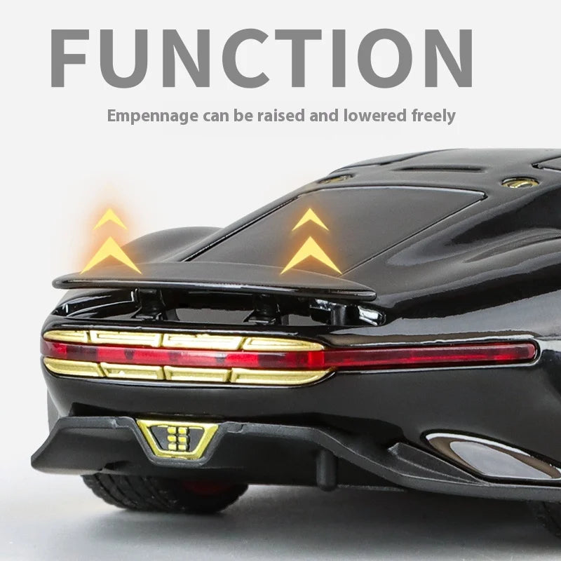 1:32 Batmobile Vision GT AMG Super Concept Car Diecast Metal Alloy Model Car Pull Back Sound And Light Bat Custom Edition Friend