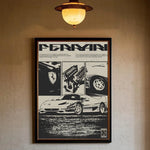 Luxury Classic Retro Red Super Sports Car F40 Art High-quality Printed Posters Homeliving room Wall Art Garage Room Decor