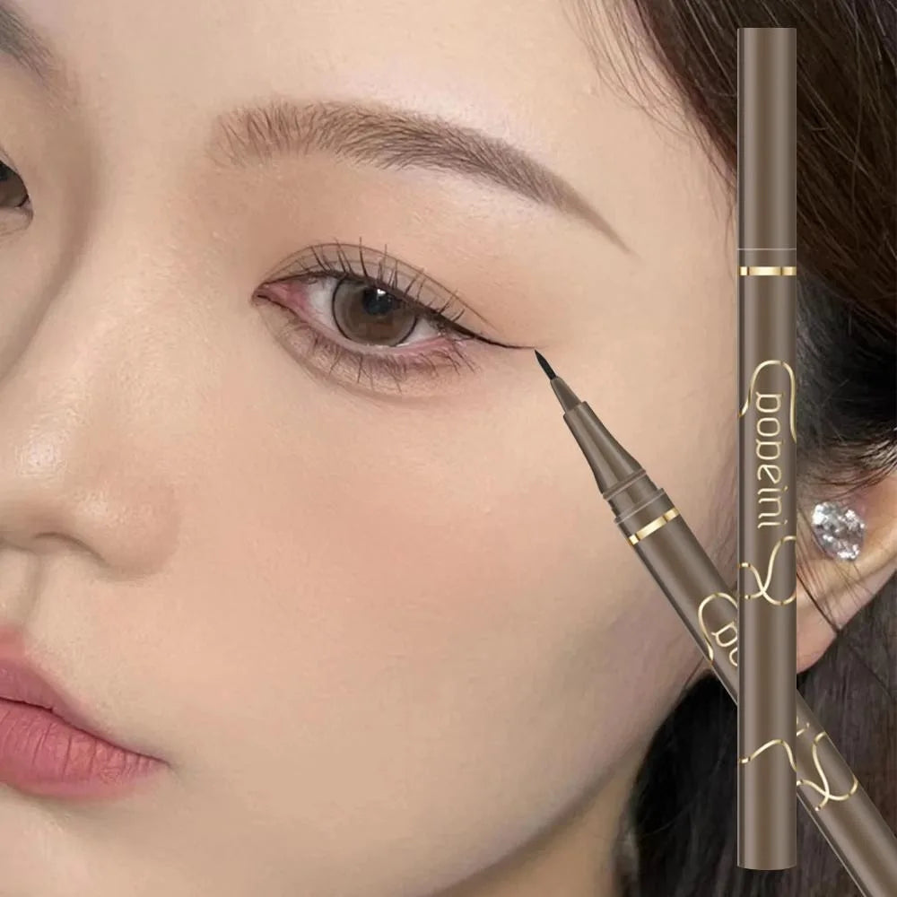 Waterproof Quick-drying Liquid Eyeliner/ultra-fine Matte Black Brown/long-lasting Silkworm Eyeliner/eye Makeup/gifts