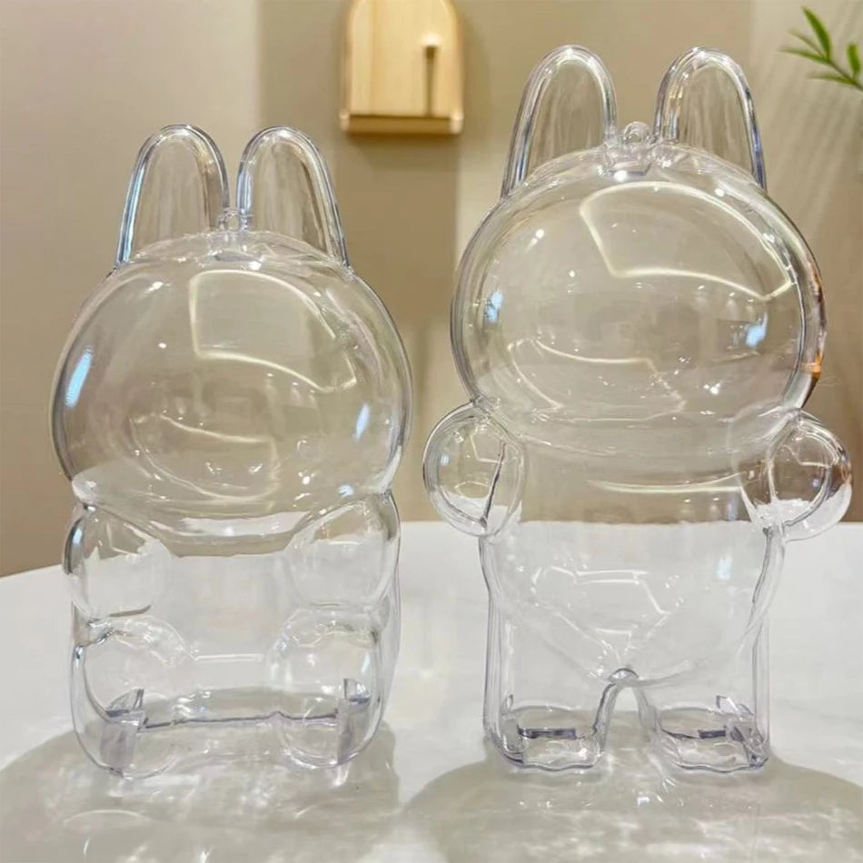 New 17cm LABUBU Clear Macaron Case, Dust Case, Housings, Popmart Bubble Mart Doll Accessories, Doll Accessories, Christmas Gifts