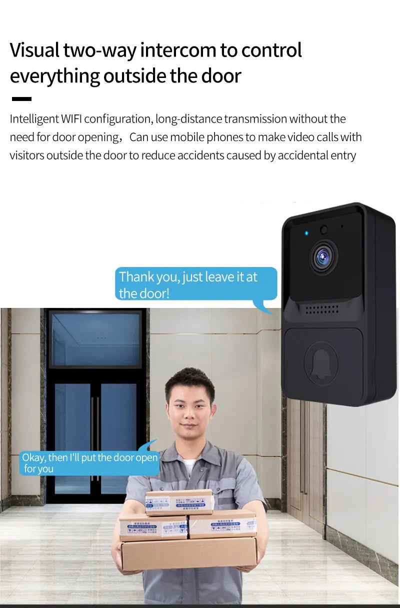 Wireless Doorbell WiFi Outdoor HD Camera Security Door Bell Night Vision Video Intercom Voice Change For Home Monitor Door Phone